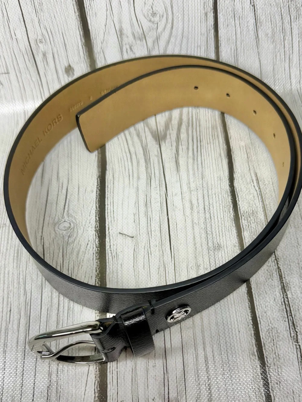 BRAND NEW Michael Kors Small Black Women's 38 mm Pebble Belt